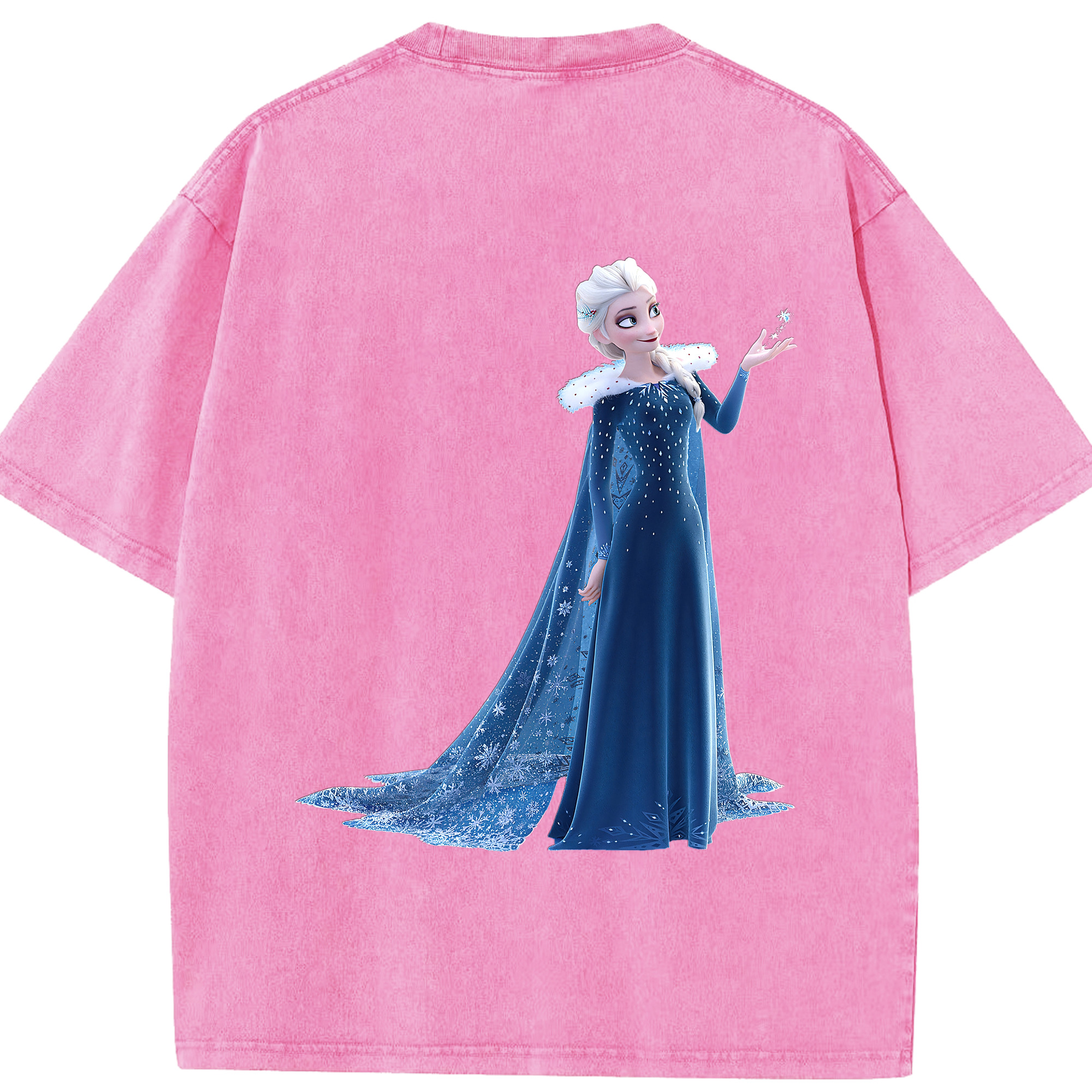 （画像用） アナと雪の女王 アンナ エルサ Frozen Anna Elsa 綿100% ヴィンテージ風 半袖Tシャツ（背面プリント）
